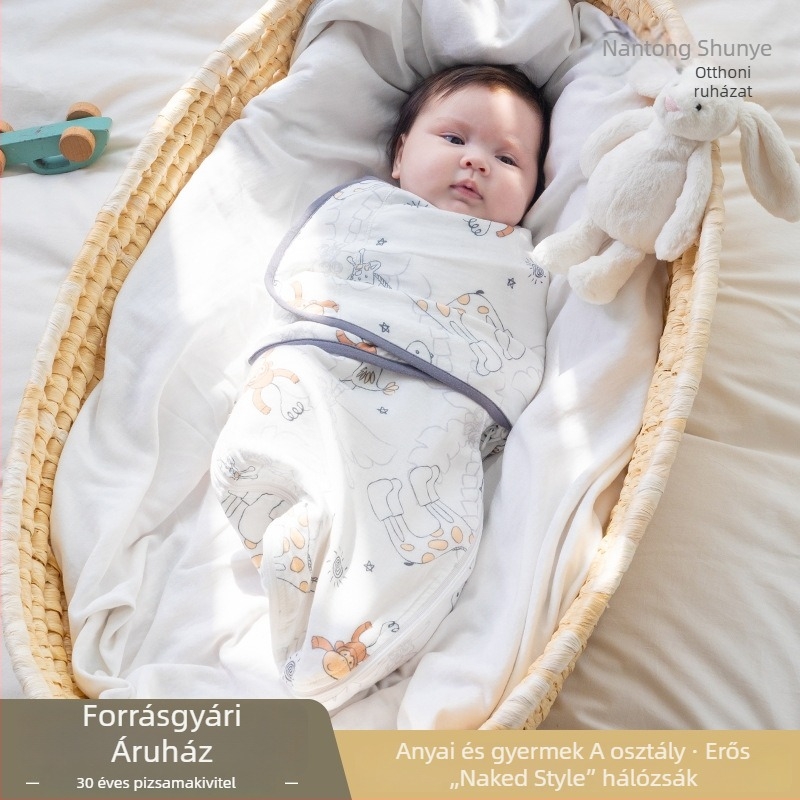 Baba négy évszakos alvózsák, swaddle-stílus, négy réteg géz pamut, lélegző