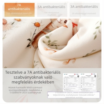 100% pamutból készült baba overál, A osztály, 120 g szójafehérje töltésű steppelt bélés, vastag ősz-téli modell, 0–12 hónapos korosztálynak, uniszex, hosszú ujjú, kapucni nélkül