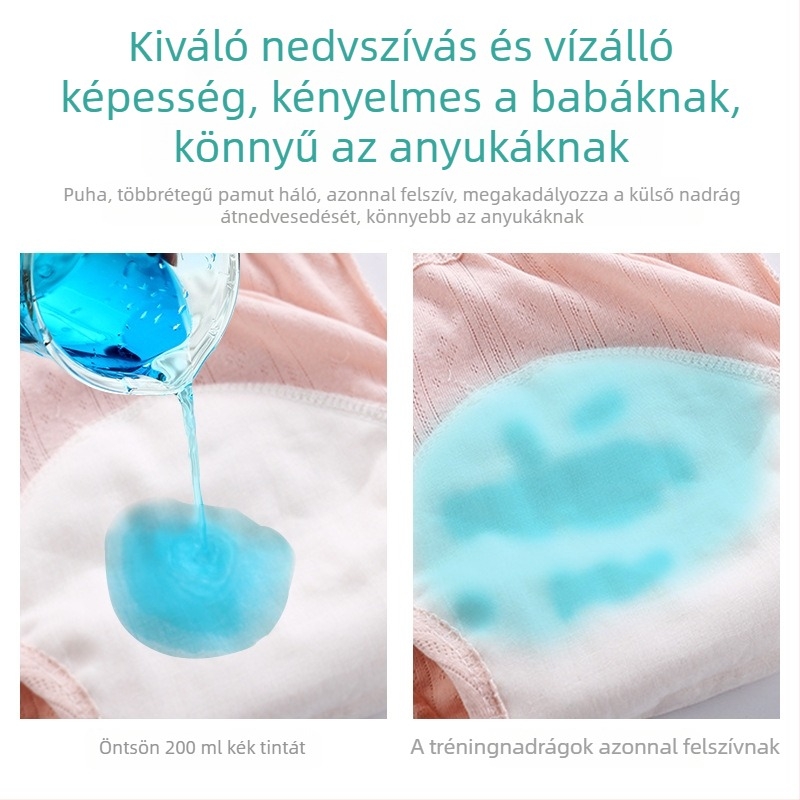 Lányoknak szóló vécéhasználati edzőnadrágok, vízálló, újrahasználható, 1-3 éveseknek