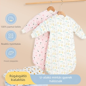 Baba alvózsák ősz-tél, rajzfilm mintával, U-formájú cocoon, levehető cipzárral, meleg 0–3 éveseknek