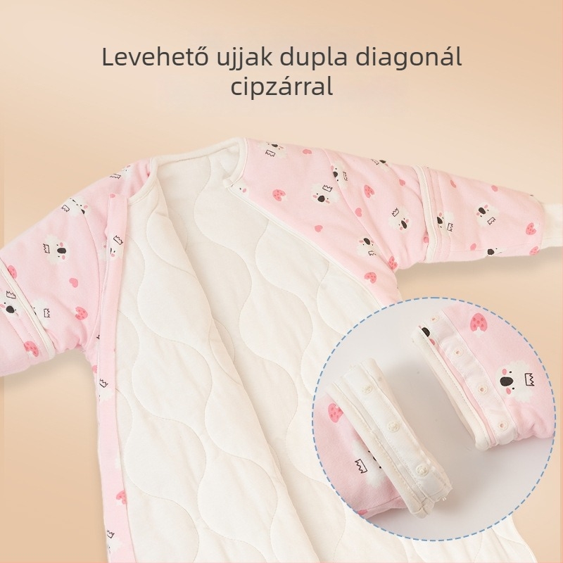 Baba alvózsák ősz-tél, rajzfilm mintával, U-formájú cocoon, levehető cipzárral, meleg 0–3 éveseknek