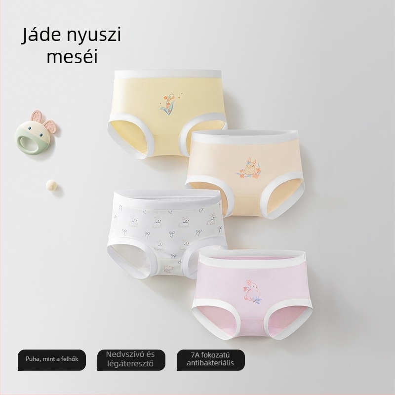 Betides gyerek lányoknak pamut alsónemű, légáteresztő háromszög fazon, antibakteriális, tavasz–ősz, 3–8 év