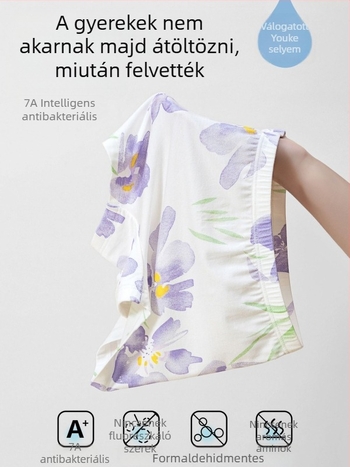 Lányok antibakteriális alsónadrágja, A kategória, vékony boksernadrág gyermekeknek 3-8 éveseknek, Ecocos anyag, 92,9% regenerált cellulóz rost, Warm Buds