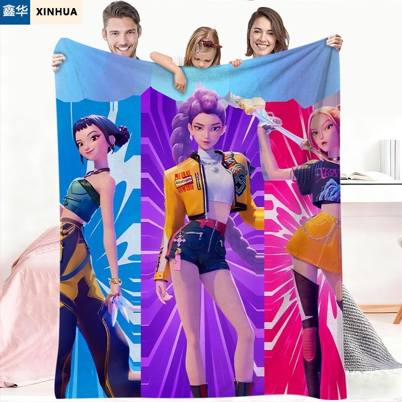 Flanel takaró Cartoon mintával, puha és meleg, ideális irodai kanapéra és rövid szundikákhoz