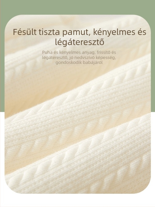 Újszülött fiú babának készült 100% pamutból készült quiltelt felső, könnyű meleg őszi-téli