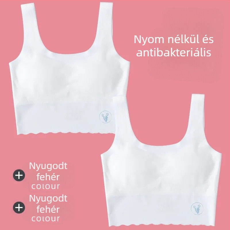 Középmagas hosszúságú varrat nélküli fejlesztő melltartó lányoknak, mellény-stílusú edzőalsó 12–15 éveseknek
