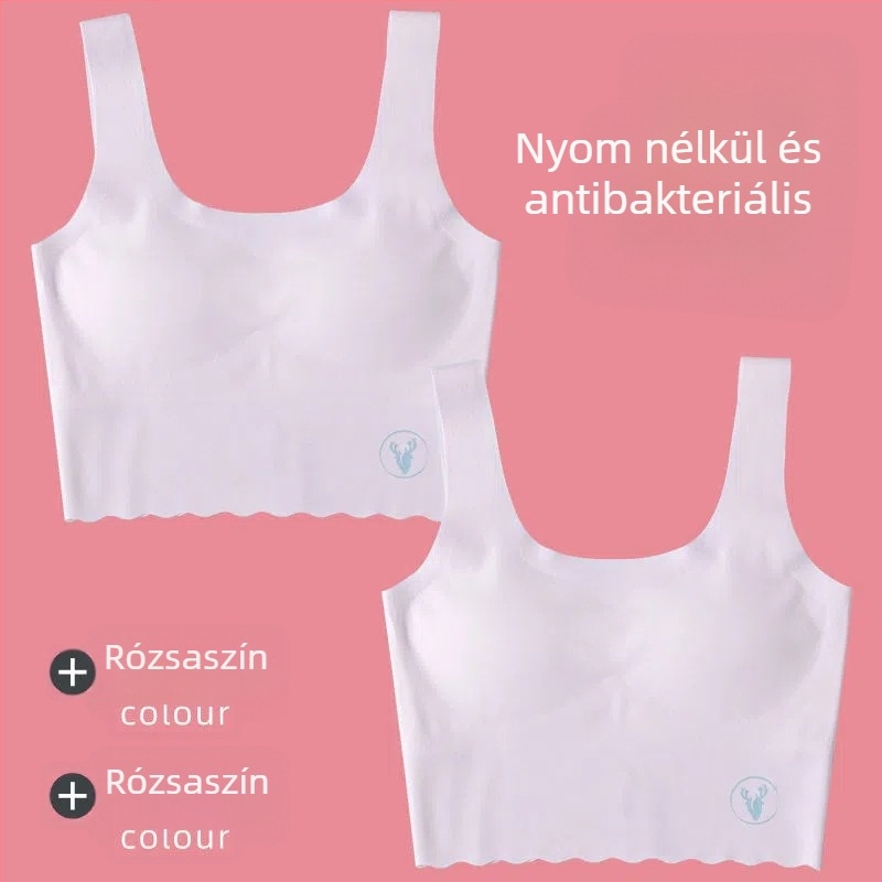 Középmagas hosszúságú varrat nélküli fejlesztő melltartó lányoknak, mellény-stílusú edzőalsó 12–15 éveseknek