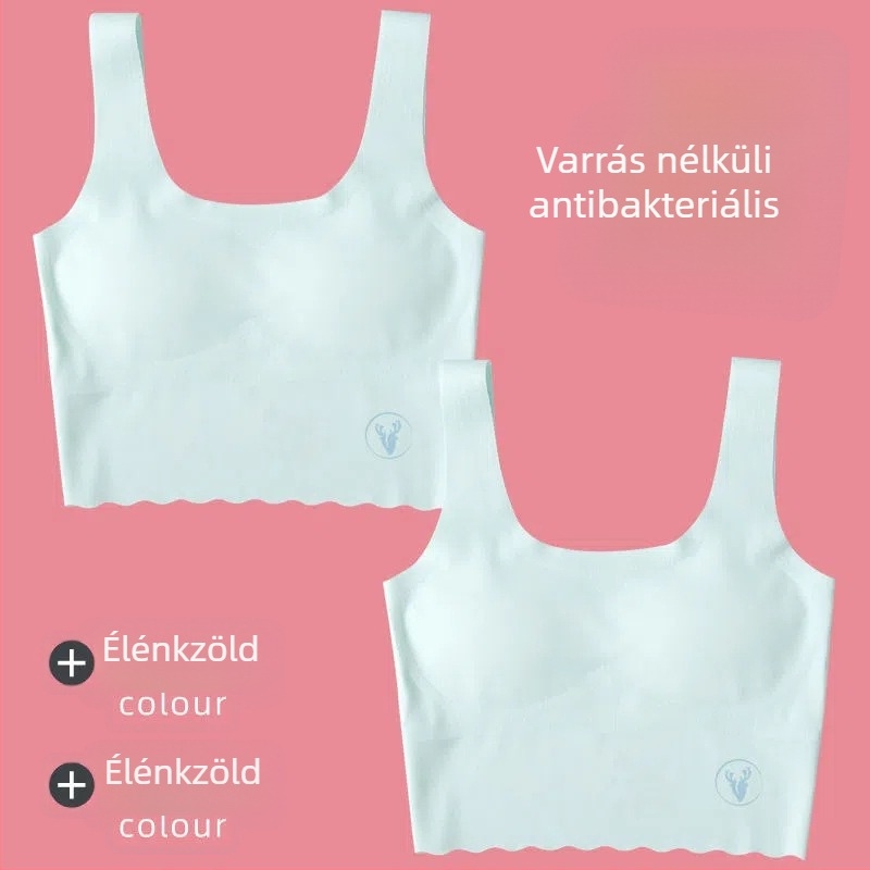 Középmagas hosszúságú varrat nélküli fejlesztő melltartó lányoknak, mellény-stílusú edzőalsó 12–15 éveseknek