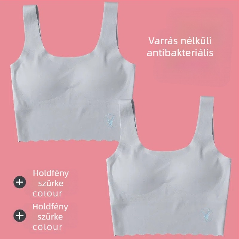 Középmagas hosszúságú varrat nélküli fejlesztő melltartó lányoknak, mellény-stílusú edzőalsó 12–15 éveseknek