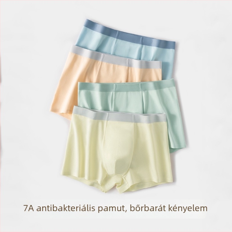 Varrás nélküli seamless boxer alsó tinédzser fiúknak, 7A antibakteriális, 100% pamut, A-osztály, kényelmes