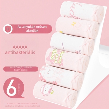 Lányoknak való pamut boxer alsó, 3–8 évesek, 100% pamut, osztály A