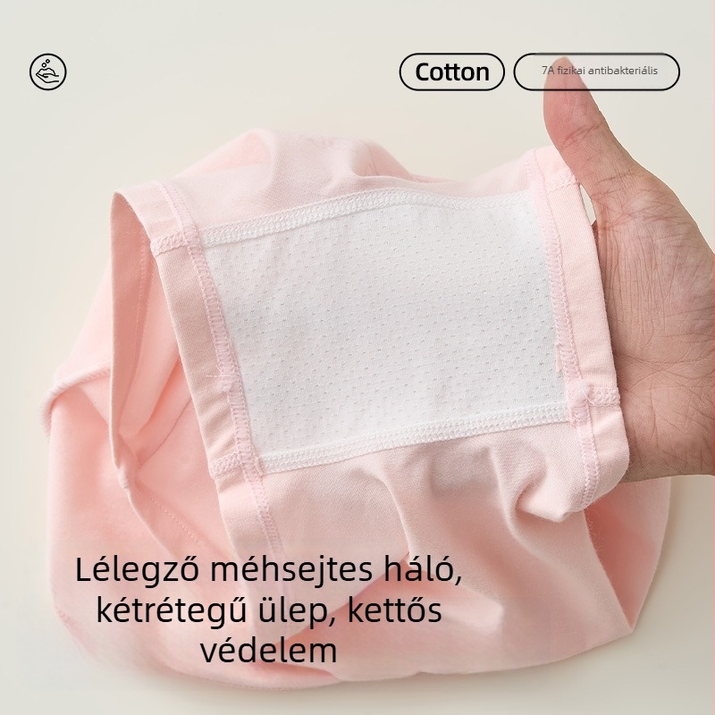 Lányoknak készült magas derekú pamut alsónemű, A kategóriás pamut, boxer briefs, 3–8 éves (100–140 cm)