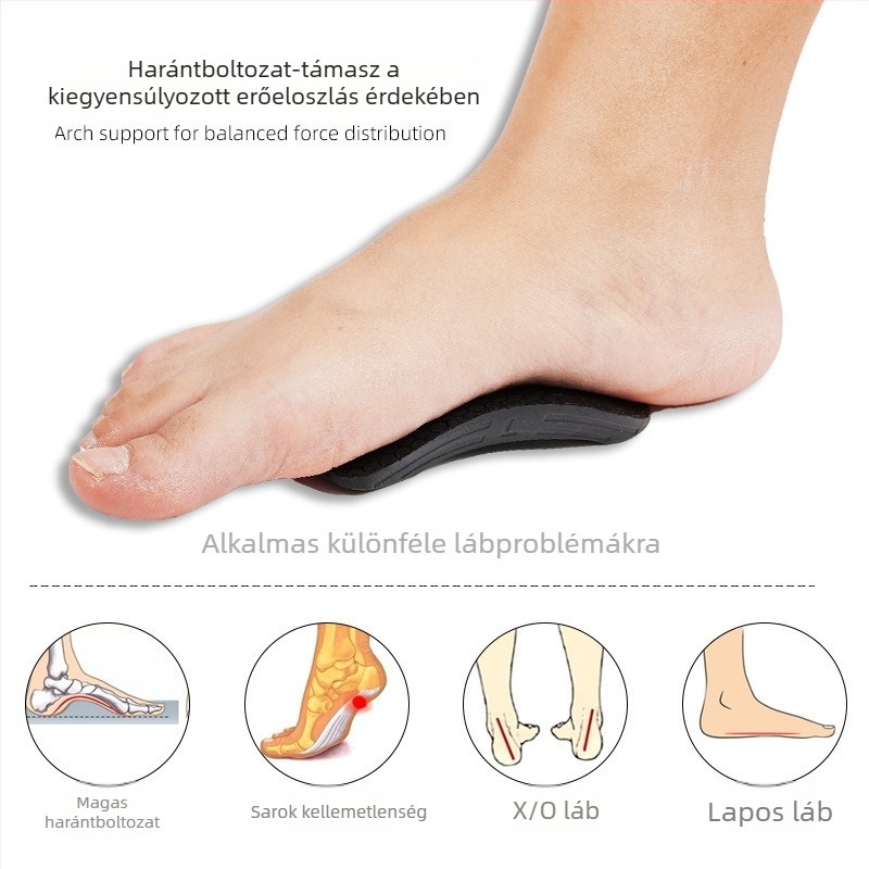 PU ívpad lapos lábhoz, szilikon csúszásmentes, puha önátapasztó sporttalp, fél talp