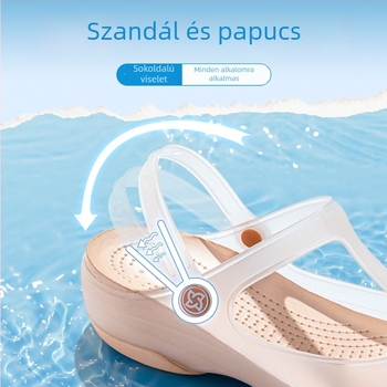 Idős nők számára csúszásmentes papucs, 2026-os új modell, beltéri otthoni használatra, zárt orrú, zselés klogs lyukakkal, külső viseletre alkalmas