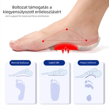 Felnőtt korosztály számára lapos láb korrekciós talpbetét, ívelt lábak korrigálására, arch-támogatás, fél méretű