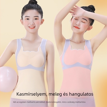Lányok téli termális mellény hasi védővel, növő gyerekeknek