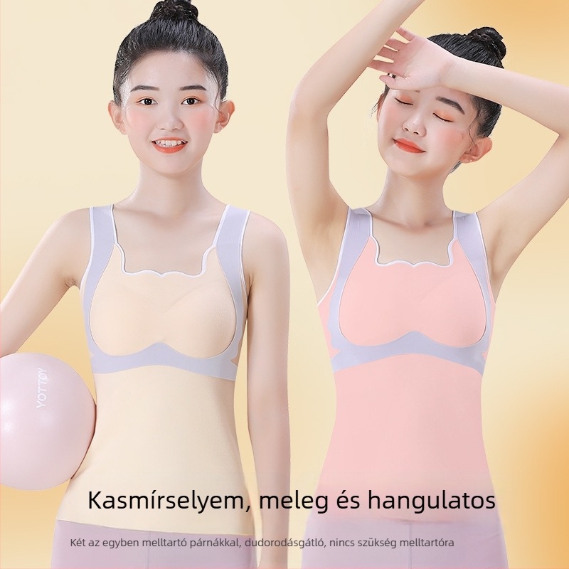 Lányok téli termális mellény hasi védővel, növő gyerekeknek