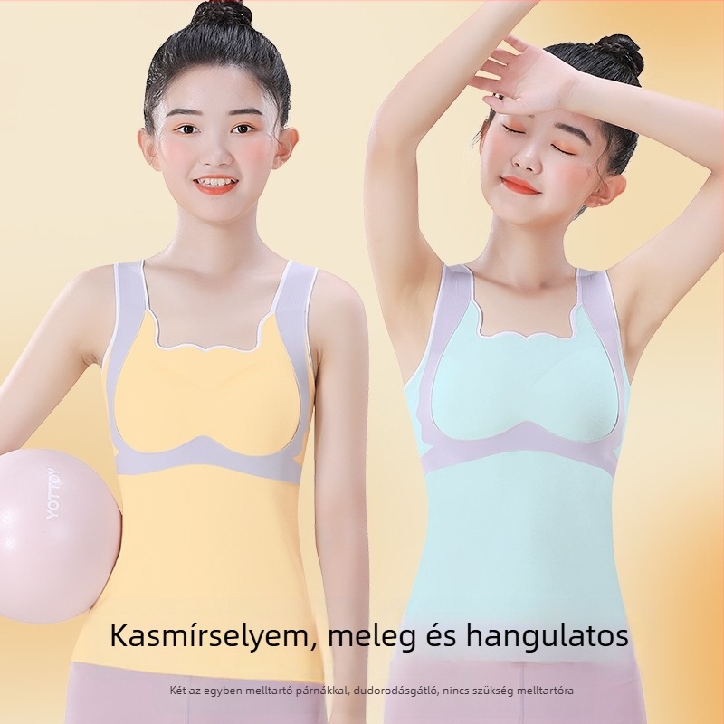 Lányok téli termális mellény hasi védővel, növő gyerekeknek