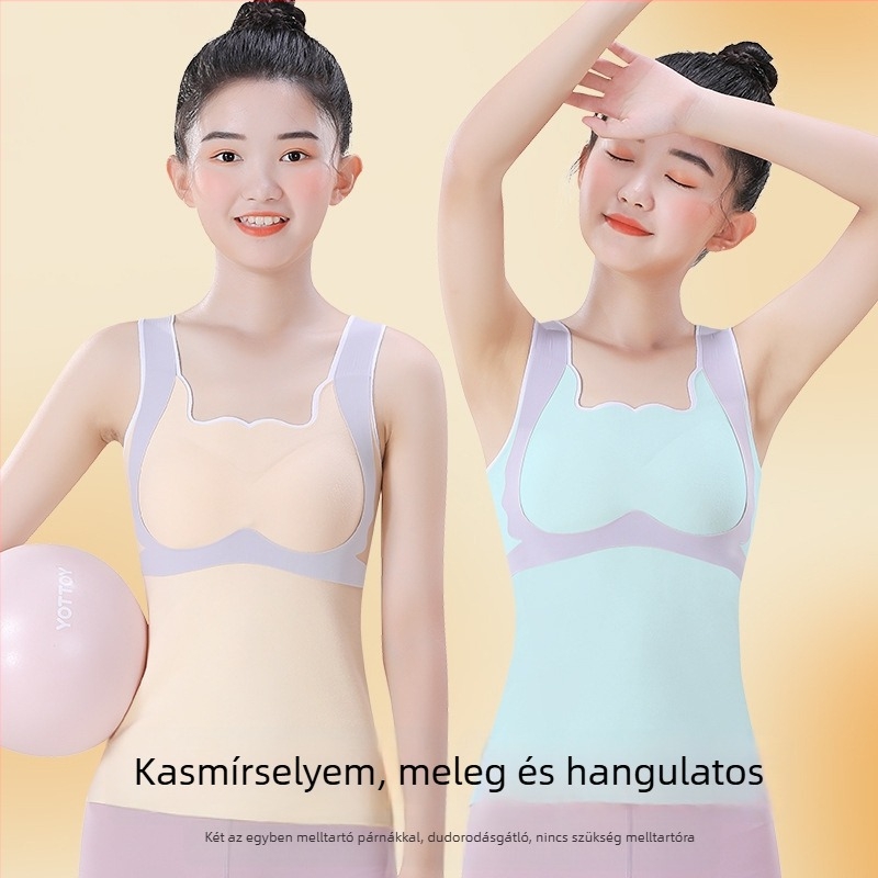 Lányok téli termális mellény hasi védővel, növő gyerekeknek