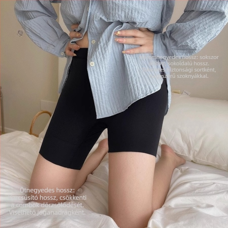 Női nyári magas derekú, haskontrollos leggings–rövidnadrág, egyben, nagy méret