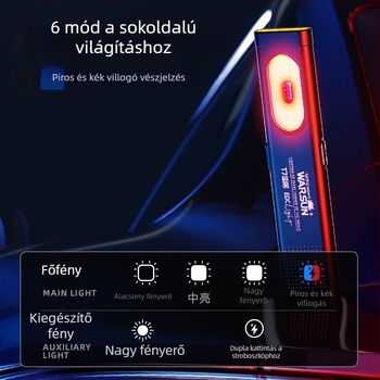 Wolson T7Pro elemlámpa — újratölthető, ultranagy fényerő, kültéri használatra, kompakt, mini munkalámpa