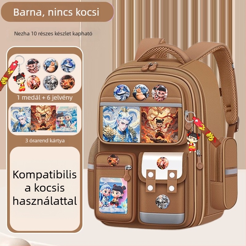 Nezha görgős iskolatáska általános iskolásoknak, 1–6. évfolyam, uniszex, nagy kapacitás, vízálló