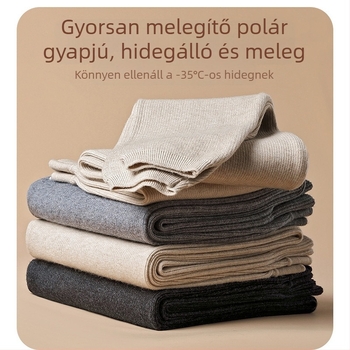 Uniszex gyapjú termikus leggings, magas derekú, vastag, téli viselet 2025