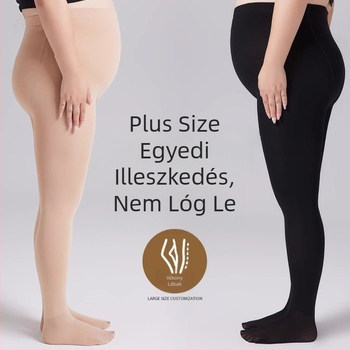 Plusz méretű velúr harisnyanadrág fleece béléssel, őszi-téli időszakra, dupla oldalsó panel, teljes láb, csúszásmentes