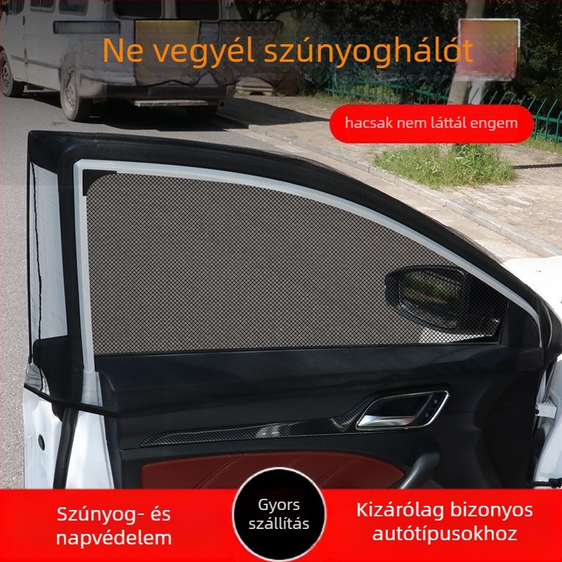 Autóablak hálószálas árnyékoló, szúnyogok elleni védelem és privát szféra