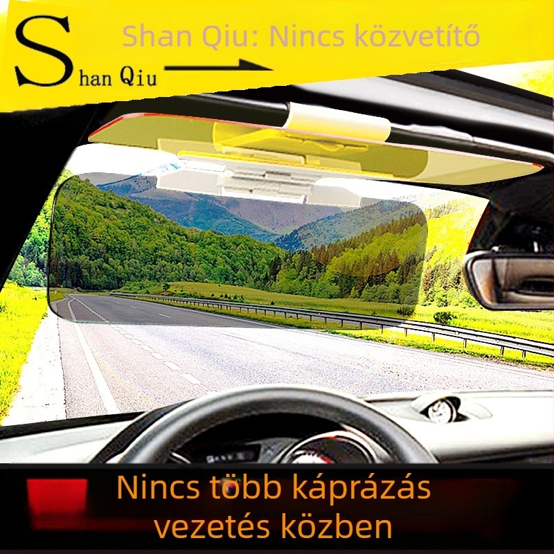 Autóba való nappal- és éjszakai napszemüveg klippel a napvédőhöz, polarizált, visszaverődés elleni