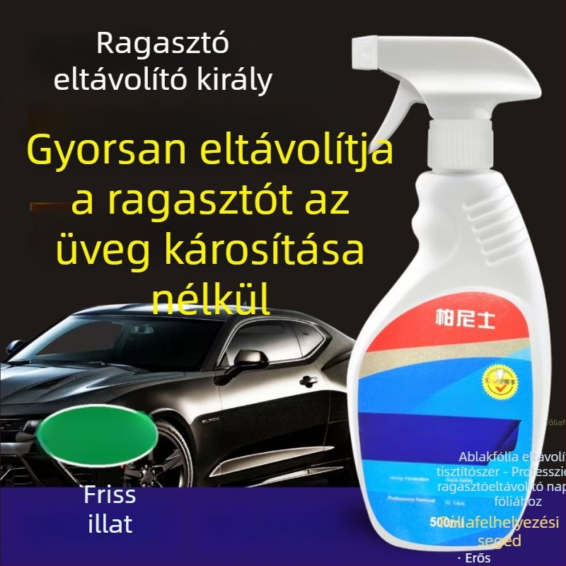 Autóablak fólia ragasztóeltávolító – erőteljes szer a régi fólia ragasztónyomainak eltávolításához a fényezésről