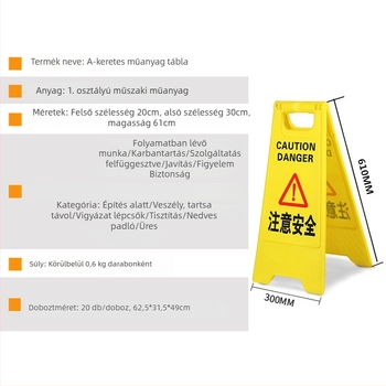 A-keretes figyelmeztető tábla – Parkolás tilos, csúszós felület figyelmeztetés