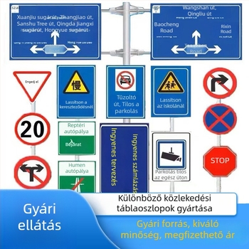 Alumínium autópálya jelzőtábla egyoszlopos konzolos tartóval