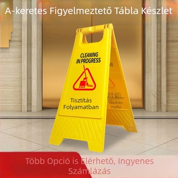 A-formájú figyelmeztető tábla: Parkolás tilos, kérjük, ne parkoljon, parkolóhely jelzés, csúszós felület, parkolóoszlop.