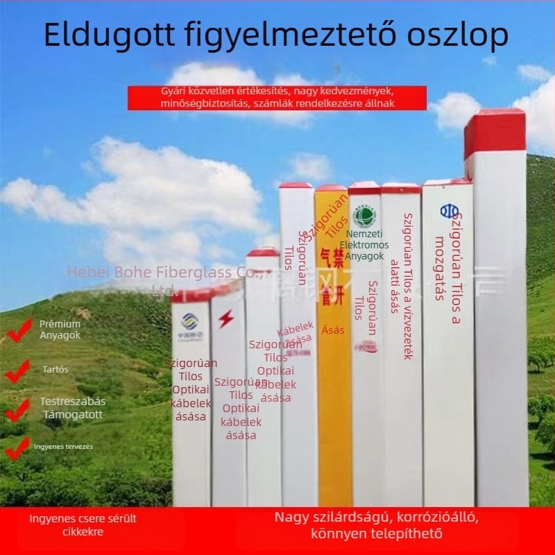 FRP Figyelmeztető tábla földalatti elektromos kábelek és gázvezetékek számára – Tilos horgászni