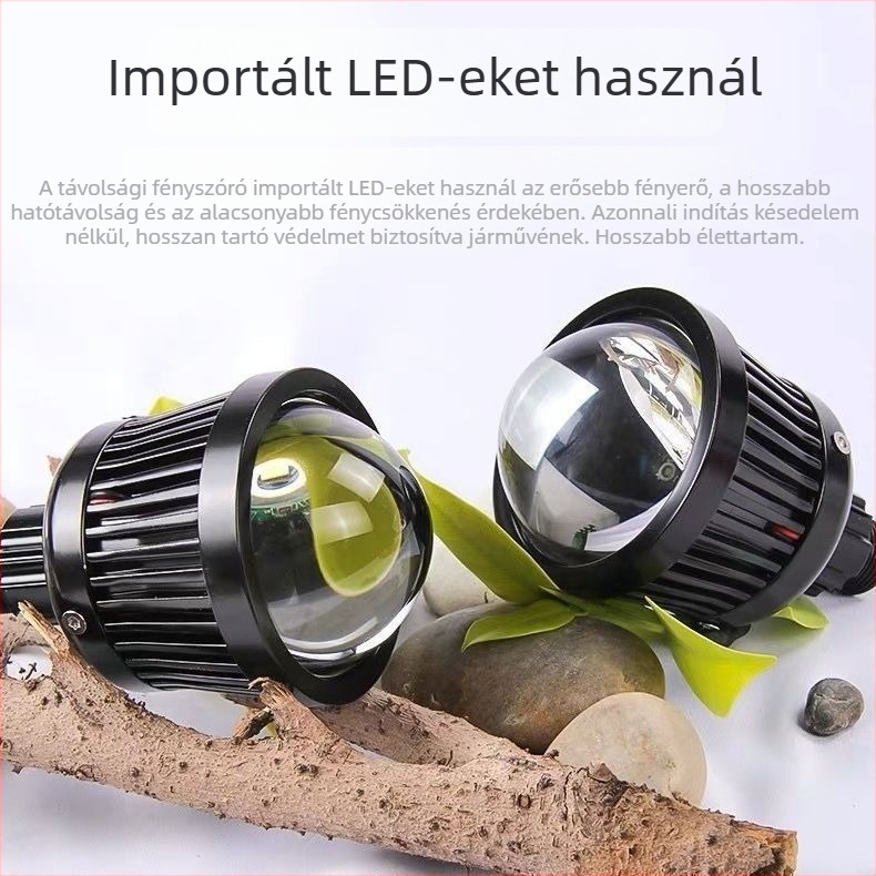2,5 hüvelykes LED magasfényű kanón, ultraszéles fény, 12–24V, IP68, 38W, 5000 lm, kék démon-szem halo