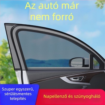 Autóablakhoz készült napvédő függöny, szúnyogvédelmi és hőszigetelő árnyékoló