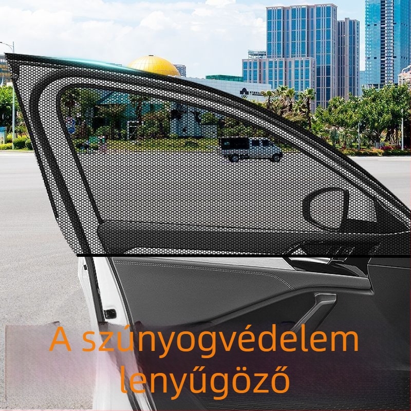 Autóablakhoz készült napvédő függöny, szúnyogvédelmi és hőszigetelő árnyékoló