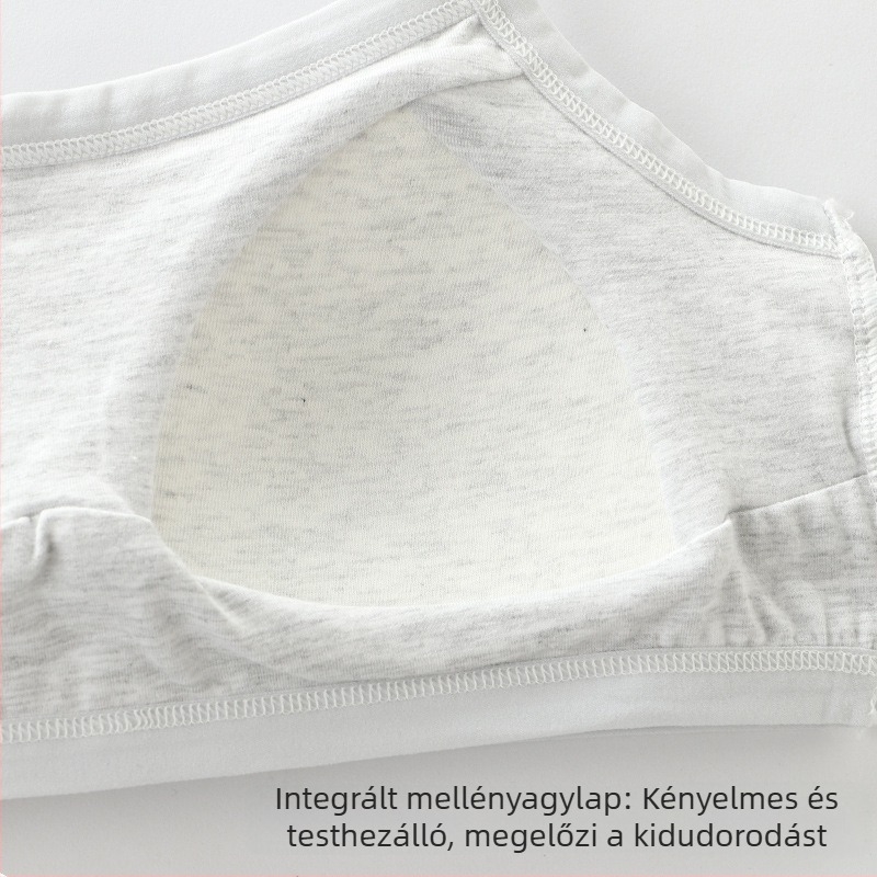 Pamut melltartó lányoknak, merevítő nélkül, teljes kosár, vékony formázott kosár, légáteresztő és kényelmes.