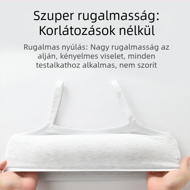 Pamut melltartó lányoknak, merevítő nélkül, teljes kosár, vékony formázott kosár, légáteresztő és kényelmes.