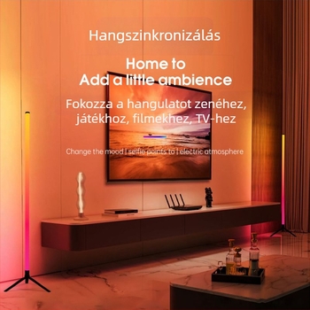RGB atmoszférikus álló- és asztali lámpa Bluetooth-távirányítóval, modern minimalist design, livestream háttervilágítás