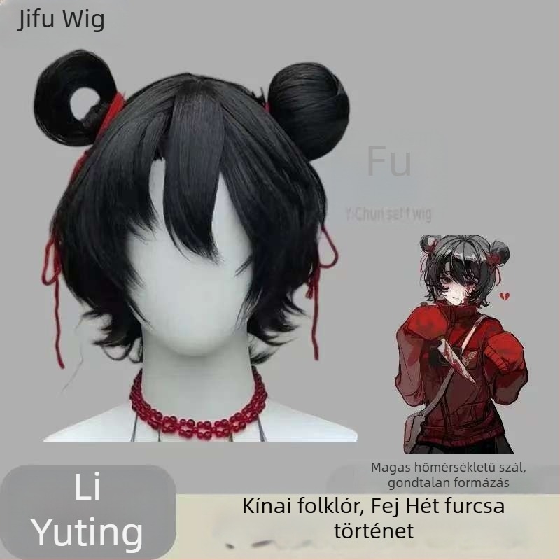 Li Yu Ting cosplay paróka, középhosszú, hőálló szintetikus szálak