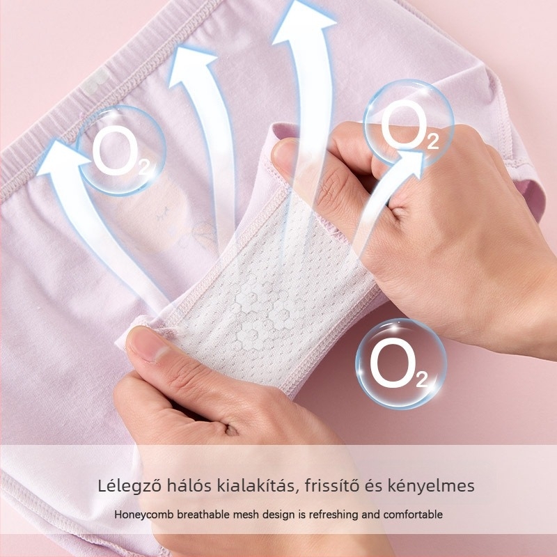 Gyerekeknek készített 100% pamut alsónemű, A-típusú pamut, 6–12 éves lányoknak, nyári vékony boxeralsó, nem szorít