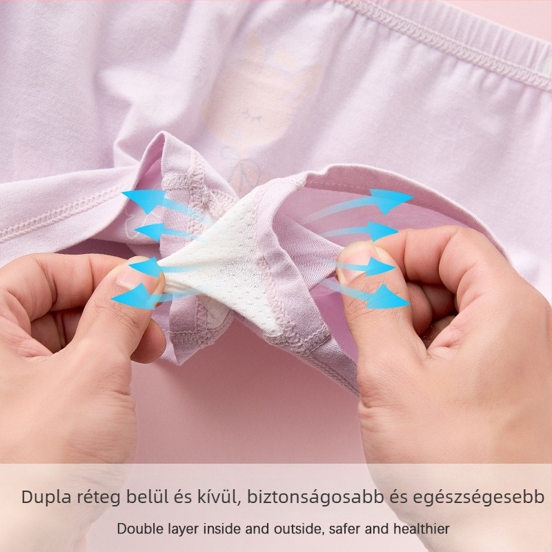 Gyerekeknek készített 100% pamut alsónemű, A-típusú pamut, 6–12 éves lányoknak, nyári vékony boxeralsó, nem szorít