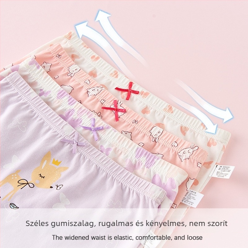 Gyerekeknek készített 100% pamut alsónemű, A-típusú pamut, 6–12 éves lányoknak, nyári vékony boxeralsó, nem szorít