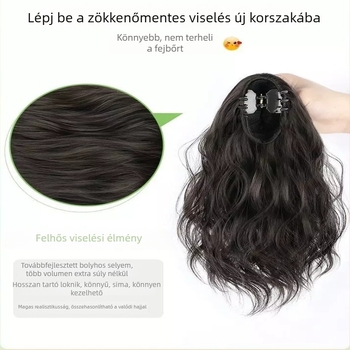 Magas lófarú paróka klipszes rögzítéssel, vízhullám textúra