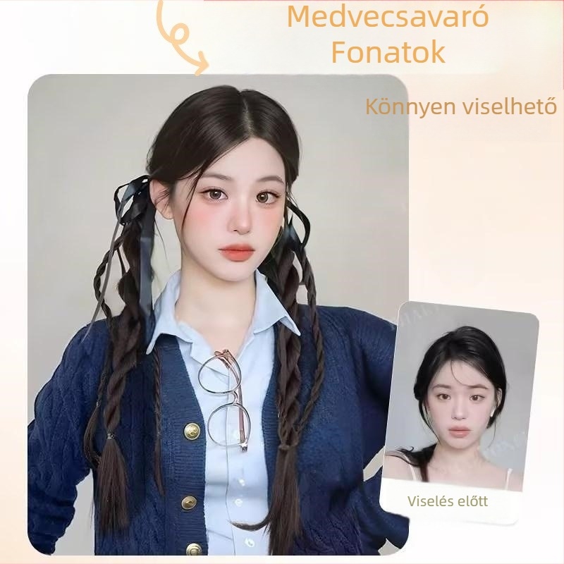 Ponytail paróka csavart copfokkal, modell 9081, hőálló szálak, nőknek
