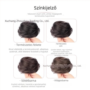 Valódi emberi hajból készült kontygyűrű nőknek, természetes, dús konty készítő