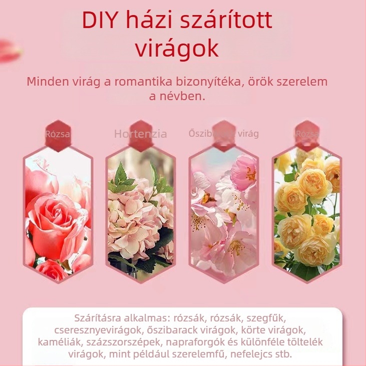 Zsákos szárított virágok deszikkáló anyaga, 1 kg, narancs-fehér színváltó silikagél, kamilla és rózsa DIY mintákhoz