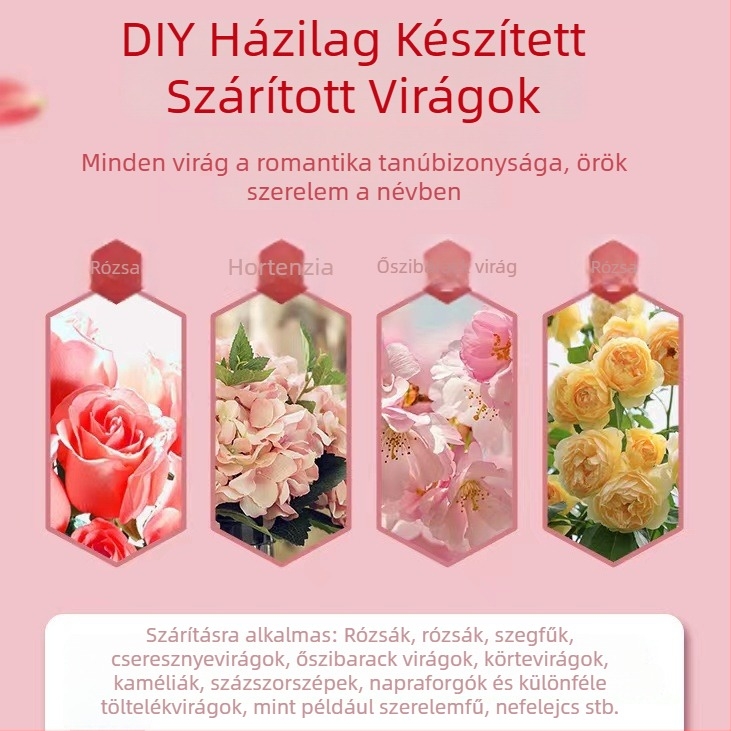 1 kg színt váltó szilikagél szárító virágokhoz, kamillával és rózsával, DIY példányok készítéséhez